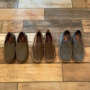 2 pair Skechers and 1 pair Crocs